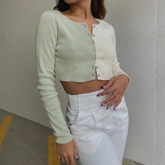 Princess Polly Tops - NWOT Princess Polly Mateo Top in Green and Beige Size 4